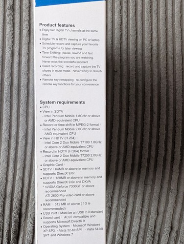 Kworld Usb Dual Dvb-t Hd Stick UB499-2T Boxed Original Packaging (S6) - Photo 10/11