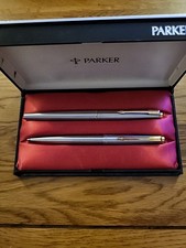 Vintage Parker 45 GT Fountain and Ballpoint  Pen Set. Cased.