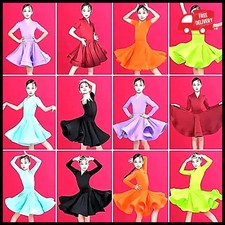 Girls Latin Dance Training Costume Children Performance Competition Regulation