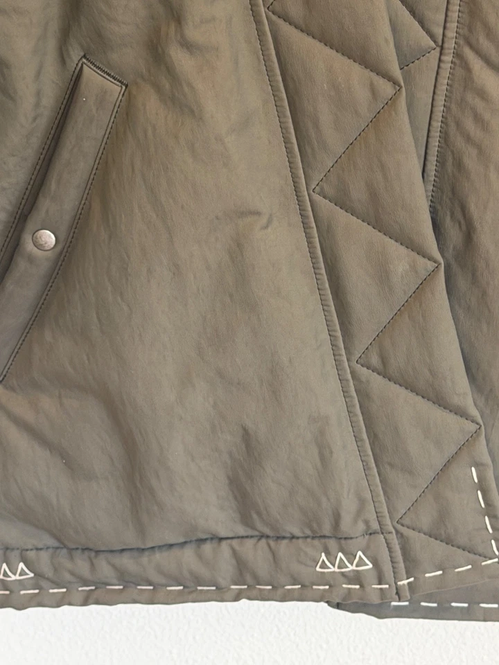 VISVIM Sanjuro Kimono Goose Down Jacket Coat OLIVE 4 XL MA-1 Flight Noragi Work - Image 3 of 4