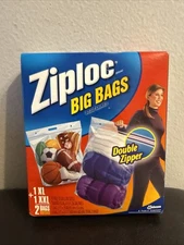 NEW Ziploc Big Bags XL & XXL 10 & 20 Gallon Size 2006 NOS Sealed Discontinued
