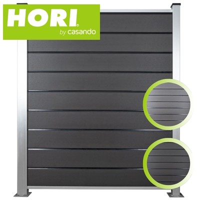 HORI Design WPC Sichtschutzzaun Stecksystem Zaun Garten Gartenzaun