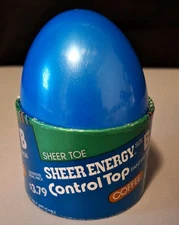 Vintage L'eggs Sheer Energy Egg Pantyhose Control Top Sheer Toe  Coffee Size B