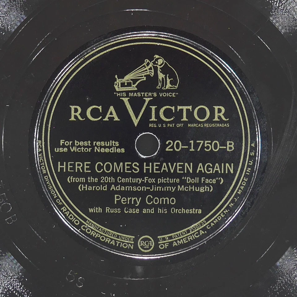 PERRY COMO Dig You Later (A Hubba) / Here Comes Heaven Again VICTOR 20-1750 VG+ Foto 3 de 4