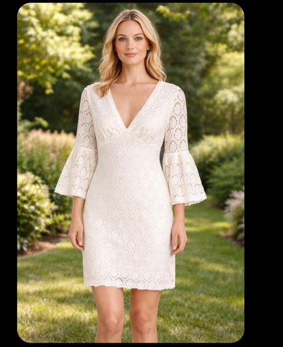 trina turk crochet dress Trina Turk CASCADE CROCHET ASYMMETRICAL MAXI DRESS/Cover Up Pink Medium