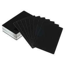 120pcs Metal Business Cards White, 0.21mm Thickness 3.4x2.1", Black