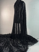 Exclusive Black Heavy Beaded Sequin Lace Fabric/Width: 52" Sold by the yards