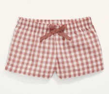 Old Navy Kids Girls Size Medium 8 Red Checkered Poplin Pajama Shorts NWT
