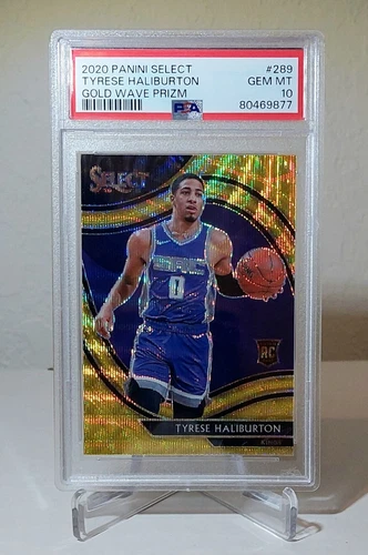 2020 Select Tyrese Haliburton Rookie Gold Wave #289 RC Courtside SSP PSA 10
