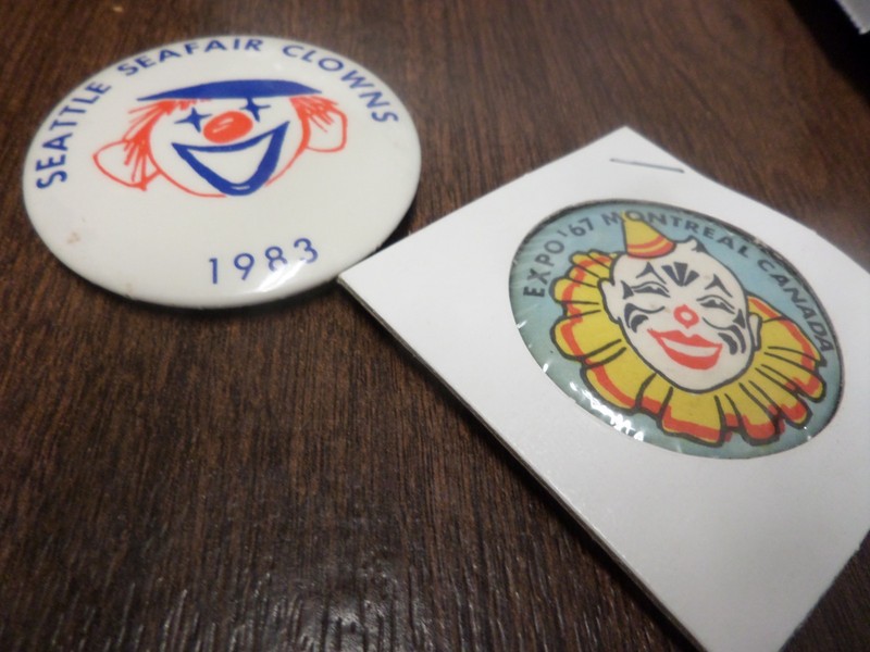 2 Clown pins-Seattle Seafair Clowns Pin 1983 & Expo 67 Clown pin