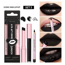 Women Lip Liner Lipstick And Lip Gloss Set Multi-purpose 3-in-1 Kit Portable