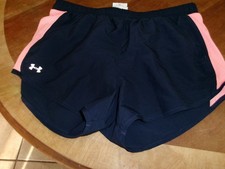 Under Armour Size L Girls Lightweight Running Shorts blue/peach