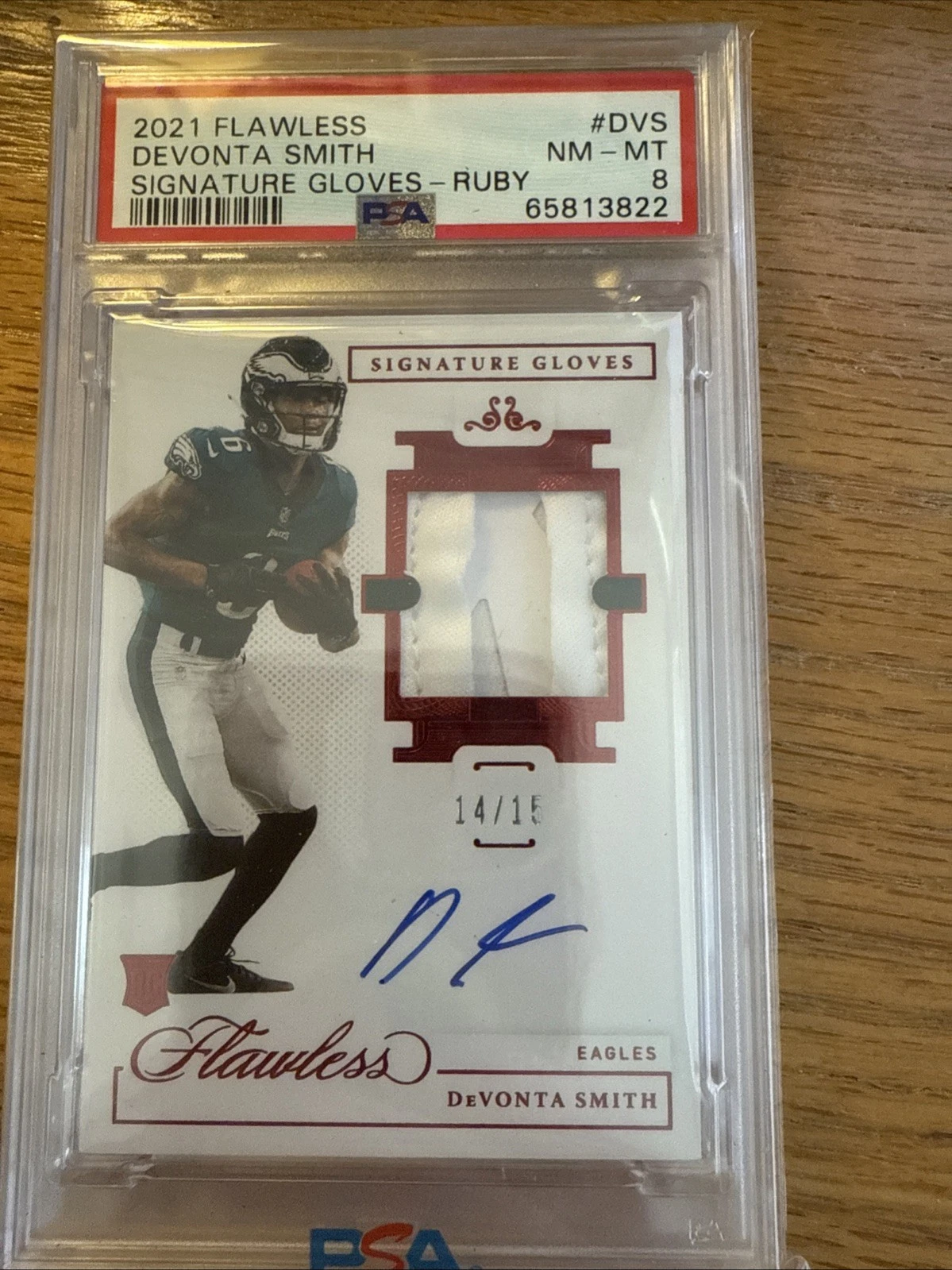 DeVonta Smith Panini Flawless Signature Gloves #SGLDVS Ruby