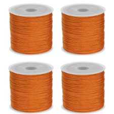 4 Rolls Nylon String Cord 45 Yards 0.8mm Nylon Cord Beading, Yellow Orange