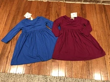 Kate Quinn Toddler Girls Soft Play Long Sleeve Dresses Purple And Blue