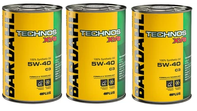 OLIO BARDAHL TECHNOS XVS 5W40 ACEA C3 API SN 3 LITRI OLIO MOTORE PER AUTO 5W40