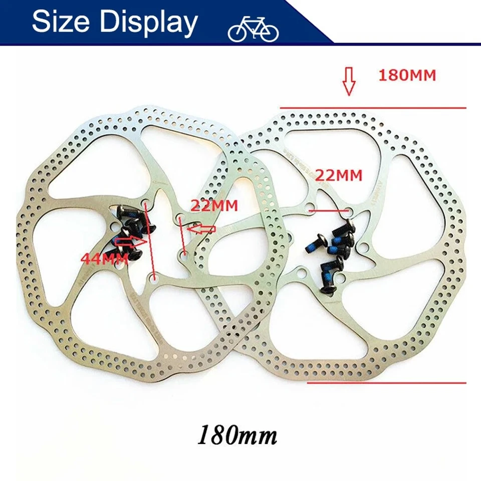 1/2 pieza Bicicleta MTB 160mm 180mm 203mm Acero Inoxidable Rotores Disco Bicicleta Freno Rotor 6 Pernos Foto 4 de 4