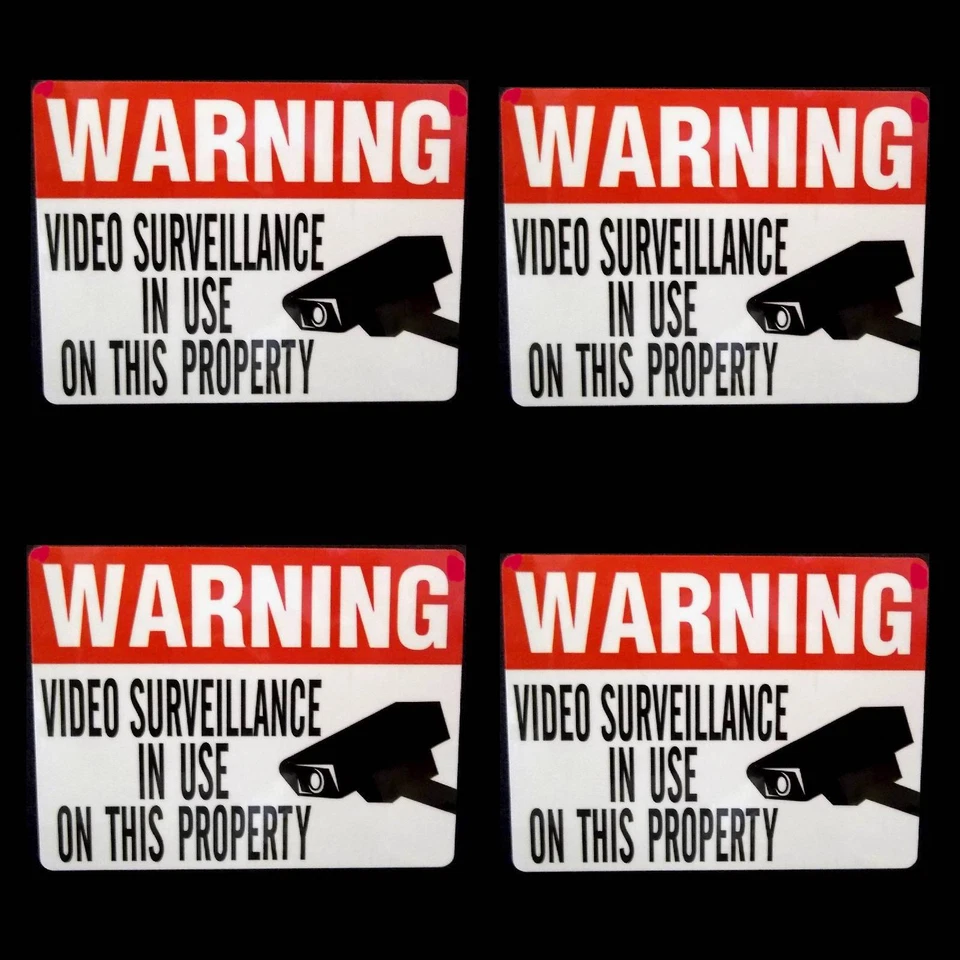 WMTL LOT OF WATERPROOF YOURE YOU ARE ON VIDEO SECURITY CAMERA WARNING CCTV STICKERS