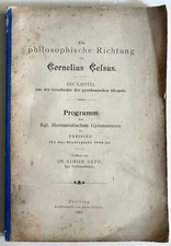 Cornelius Celsus Simon Sepp philosophical direction, Cornelius Celsus 