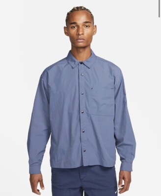 Nike Sportswear Tech Pack Men's Woven Long-Sleeve Shirt Sz Small $130 DX0205-491