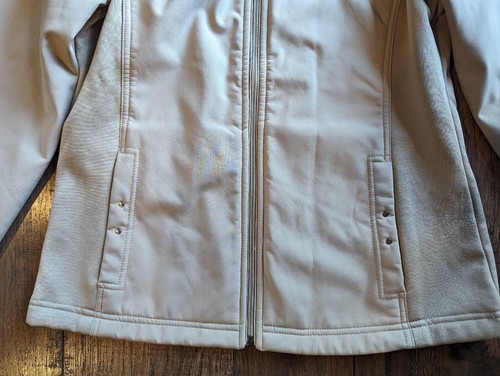 Weatherproof Women's Beige Softshell Hooded Jacket Fleece Lined Size Small - Picture 5 of 20
