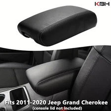 Fit 2011-2020 Jeep Grand Cherokee Leather Center Console Lid Armrest Cover Black