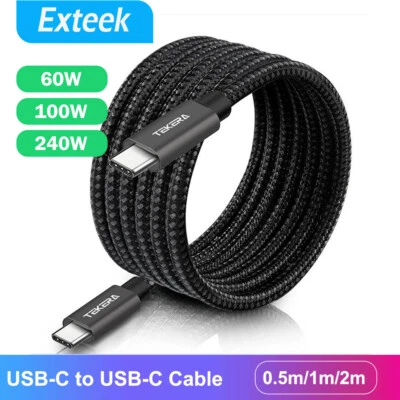60W/100W/240W 40Gbps Type C to USB C Data Cable Fast Charging For Samsung HuaWei - image 1 of 4