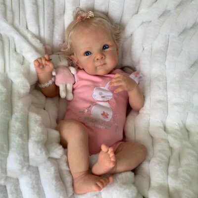 18 Zoll Reborn Baby Mädchen Realistische Neugeborenen Puppe mit Stoffkörper Gesc