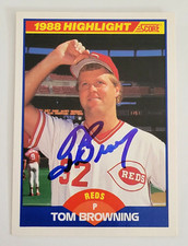 TOM BROWNING Signed 1989 Score 1988 Highlights #658 Cincinnati Reds Card AUTO