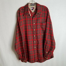 Vintage Tommy Hilfiger Mens Plaid Button Front L/S Casual Shirt Size XL TPB27