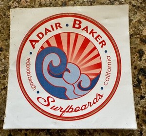 Adair Baker Surfboards Redondo Beach California Sticker