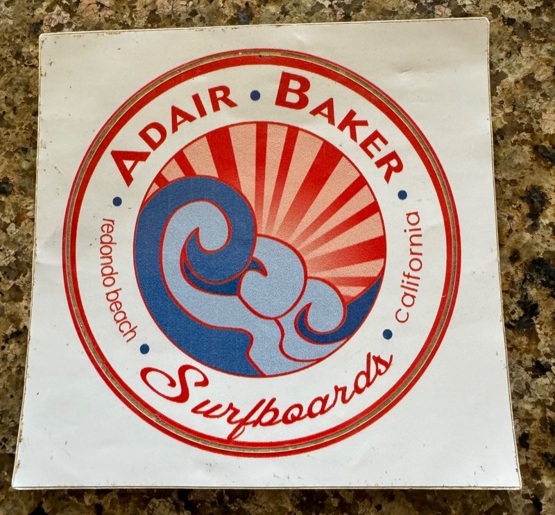 Adair Baker Surfboards Redondo Beach California Sticker