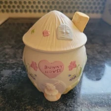 Vintage Easter Bunny House Container. Grandma Core. Decor. 