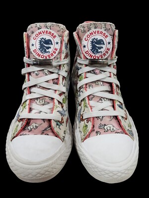 Converse Custom Pink/White Dinoverse Youth Sz 12 High-Top