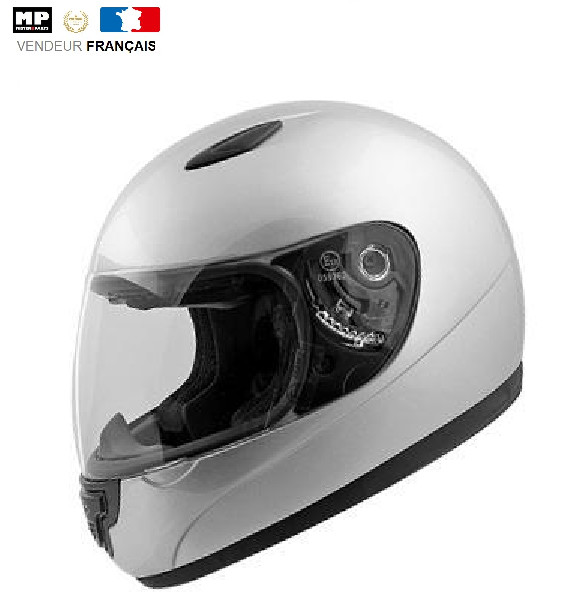 Casque intégral enfant pour moto et quad argenté homologué SA03