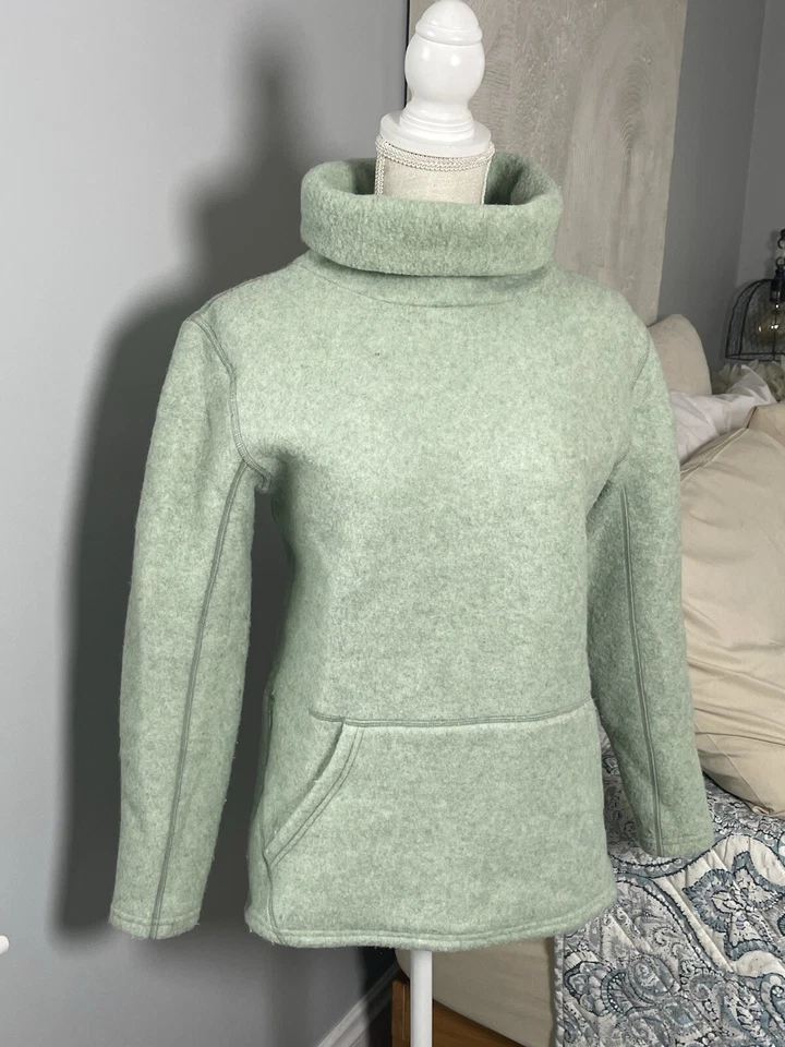Smartwool Women Hudson Trail Pullover Sweater Wool Fleece Light Jade Small - Image 3 of 4