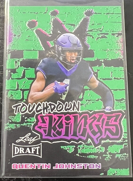 2023 Leaf Draft TD Kings Green #99 Quentin Johnston RC Rookie TCU/LA Chargers