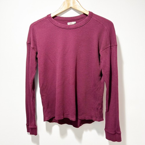 Faherty Legend Waffle Crew Neck Shirt Size Small Maroon Banner Pima Cotton Modal - 第 5/14 張圖片