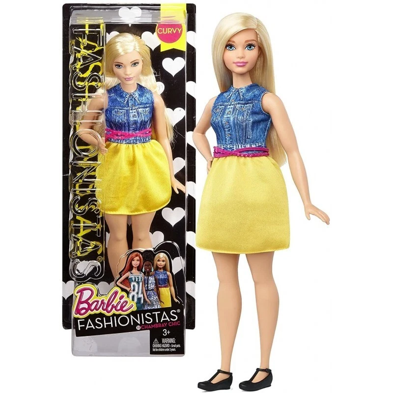 Barbie Fashionistas Barbie Doll 22 Curvy Chambray Chic New