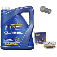 MotoröL Set 10W-40 5 Liter + ÖLfilter + ÖLablassschraube FüR Mercedes 190 124