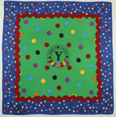 Foulard Enrico Coveri - 100% Soie - Motif Animaux - Occasion Très Bon État