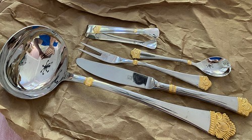 WIRTHS Germany Solingen WIF20 GOLD Stainless Steel Chrome LADLE Sugar Cube Knife - Picture 1 of 6