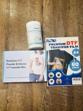 Premium DTF Powder Y Glossy DTF transfer Film