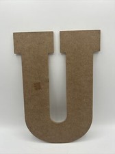 Wooden U Letter 10.5" x 5" Inches Unfinished DIY by ArtMinds