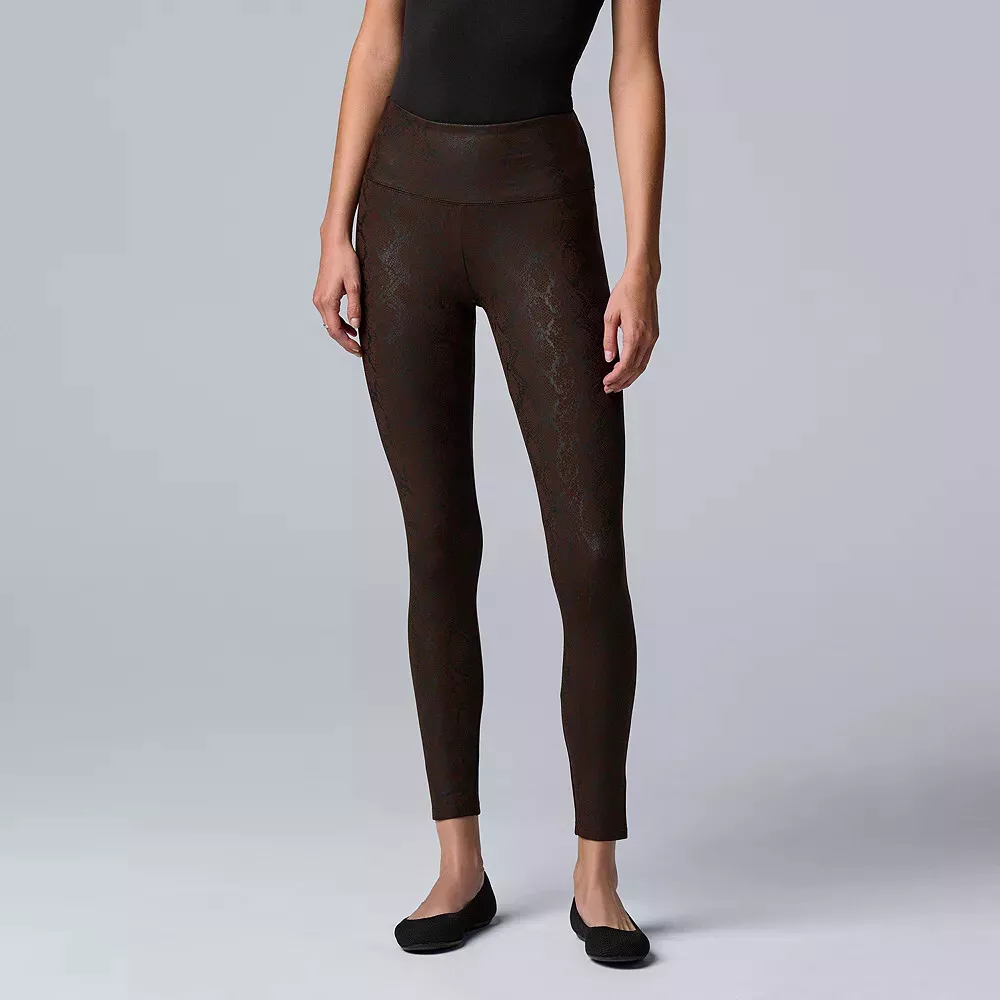 Vera wang top faux leather leggings