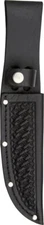 Sheaths Straight Knife Sheath 5 inch Blade Basketweave Leather Black 208