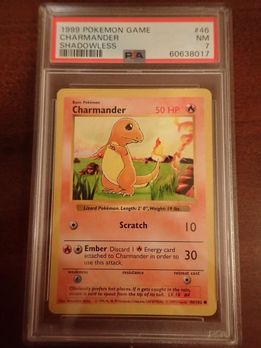 Pokemon TCG - Base Set - Shadowless Charmander 46/102 - PSA 7 (NM