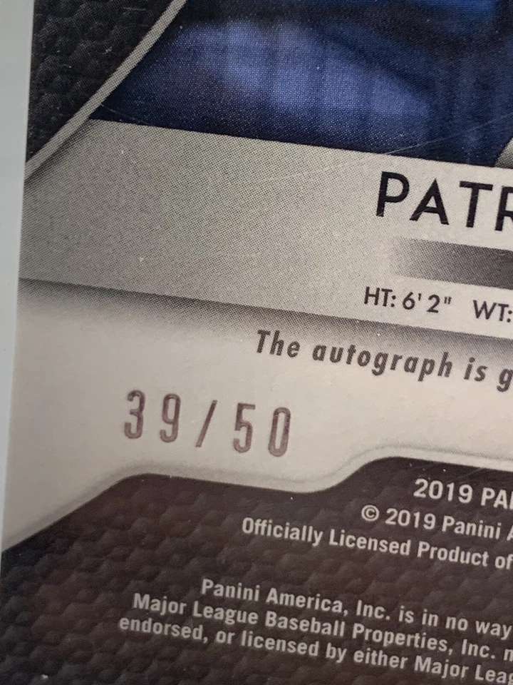 2019 Patrick Wisdom Red White Blue Panini Prizm Auto /50 Chicago Cubs Rookie RC - Image 3 of 3