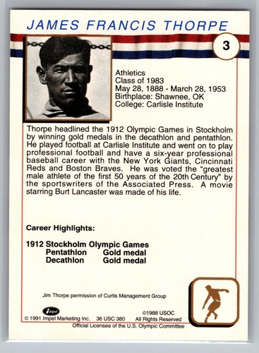 1991 Impel U.S. Olympic Hall of Fame You Pick - Picture 4 of 32