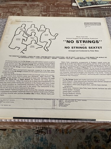 NO STRINGS By The No Strings Sextet Columbia Archives Series CS 8716 LP - Picture 2 of 3